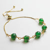 Gold-Tone Wire Wrapped Gemstone Bead Bangle Bracelet