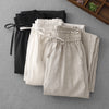 Women's Wide Leg Pants High Waist Cotton Linen Drawstring