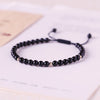 Small Black Obsidian Beads Fulfillment Rope Bracelet