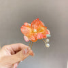 Flower Leaf Pearl Peace Tassel Hairpin