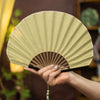 Retro Solid Color Shell Shape Handheld Folding Fan