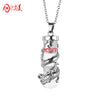 Dragon Wrapped Round Ball Gemstone Couple Necklace Pendant
