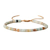 Natural Stone Disc Bead Bracelet with Adjustable Cord