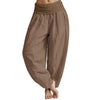 Women's Cotton Harem Pants with Fold-Over Waistband