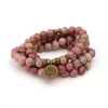 108 Mala Beads Bracelet Natural Stone Lotus Charm