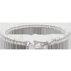 Simple Circle Pattern Design Luck Chain Bracelet Copper Silver-Tone