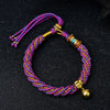 Tibetan Style Bell Charm Bracelet with Colorful Rope