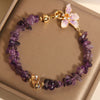 Amethyst Flower Bracelet with Irregular Gravel Crystal Beads