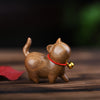 Hand-Carved Rainbow Wood Cat Figurine