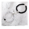 Crown Charm Couple Bracelet Set with Stone Beads