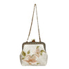 Embroidered Floral and Butterfly Chain Purse