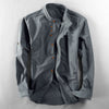 Men's Linen Cotton Long Sleeve Stand Collar Shirt