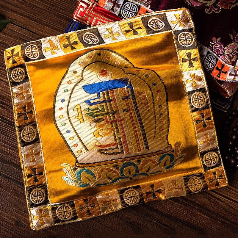 Tibetan Altar Cloth with Auspicious Symbols