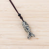 Carved Fish Stone Pendant Necklace, Natural Gemstone Charm
