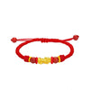999 Gold Charm Bracelet with Red or Black Cord
