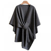 Solid Color Cotton Slit Shawl Wrap
