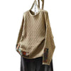 Winter Patchwork Design Long Sleeve Crew Neck Women's Sweater