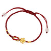 Red Cord Bracelet with Flower Charm and Knot