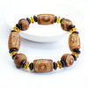 Nine-Eye Dzi Bead Black Agate Bracelet