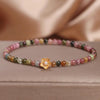 Natural Colorful Tourmaline Flower Bead Love Bracelet