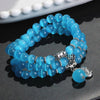 Cat Eye Triple Wrap Bracelet with Lucky Cat Charm
