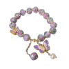 Pink Butterfly Liuli Glass Charm Bracelet