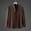 Men's Solid Fall Long Sleeve Hidden Half Button Design Men's Shirts