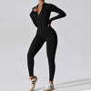 Women Zipper Long Sleeve Shapewear Jumpsuit Sports Fitness Yoga Bodysuit