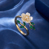 Flower Leaves Happiness Wealth Adjustable Ring