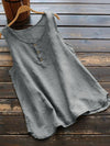Women's Vest Cotton Linen Sleeveless Button Top