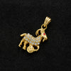 Gold plated stainless steel goat pendant necklace