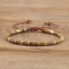 Natural Stone Disc Bead Bracelet with Adjustable Cord