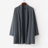 Men's Kimono Long Sleeve Open Front Mid-length Solid Color Spring Fall