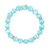 Zebra Jasper Bead Bracelet with Crystal Accents