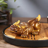 Color Changing Tea Pet Figurine, Feng Shui Wealth Toad and Pixiu Charm