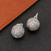 999 Silver Fu Coin Charm Bead, Antique Finish Round Pendant