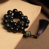 Black Obsidian Wrist Mala with Pixiu Charm and Tassel