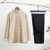 Men's Linen Tang Suit Set with Frog Buttons