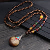 Nepalese Style Wooden Bead Long Necklace, 12 Pendant Styles