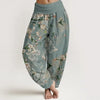 Women's Harem Pants Cotton Digital Print Elastic Waist