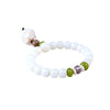 Natural White Bodhi Seed Bracelet with Lotus Charm