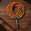 Bodhi Seed Mala Necklace with Dzi Bead Accents