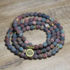108 Mala Beads Picasso Jasper Stone Courage Bracelet