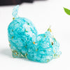 Resin Cat Figurine with Crystal Gravel, Desk Decor