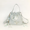Embroidered Flowers Canvas Tote Shoulder Bag Handbag
