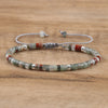 Natural Stone Disc Bead Bracelet with Adjustable Cord