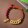 Five Emperor Coins Bracelet with Cinnabar or Amethyst