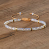 Natural Stone Disc Bead Bracelet with Adjustable Cord