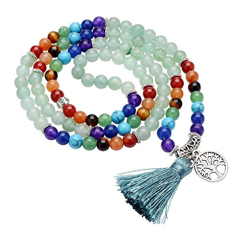 108 Bead Crystal Mala Prayer Beads Multilayer Bracelet Necklace