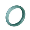 A smooth light green quartz jade bangle bracelet on a white background